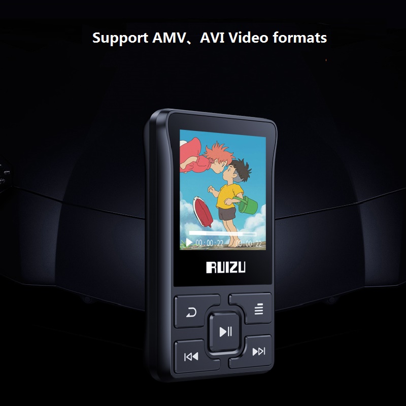 Ruizu-reproductor MP3 X55 Sport con Bluetooth, Mini Clip portátil de 8GB, reproductor de música MP3, compatibilidad con FM, grabación, E-Book, reloj, podómetro, novedad