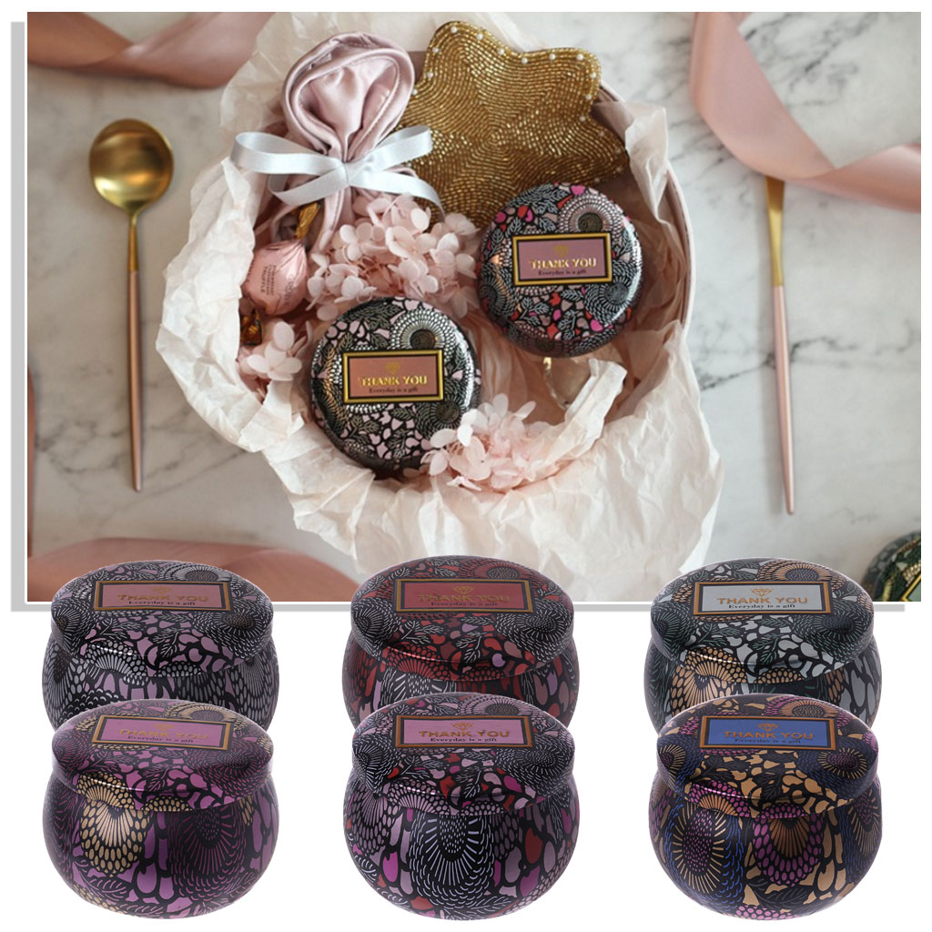 Retro blikken doos, snoep, sieraden, munten, kaarsenhouder, bruiloft