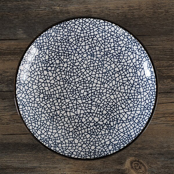 Japanese Traditional Style Ceramic Dinner Plates Porcelain Dishes Saucer plate Sushi plate Rice Noddle Dinnerware: B / 6.5 inch