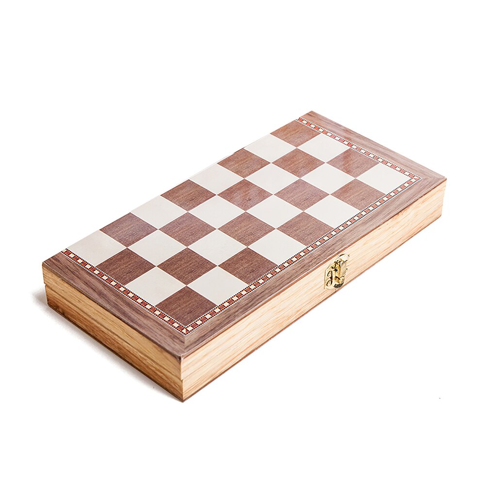 Wooden Folding Chess Set With Felt Game Board Interior For Storage Adult Kids Beginner Chess Board Education Toy Kids