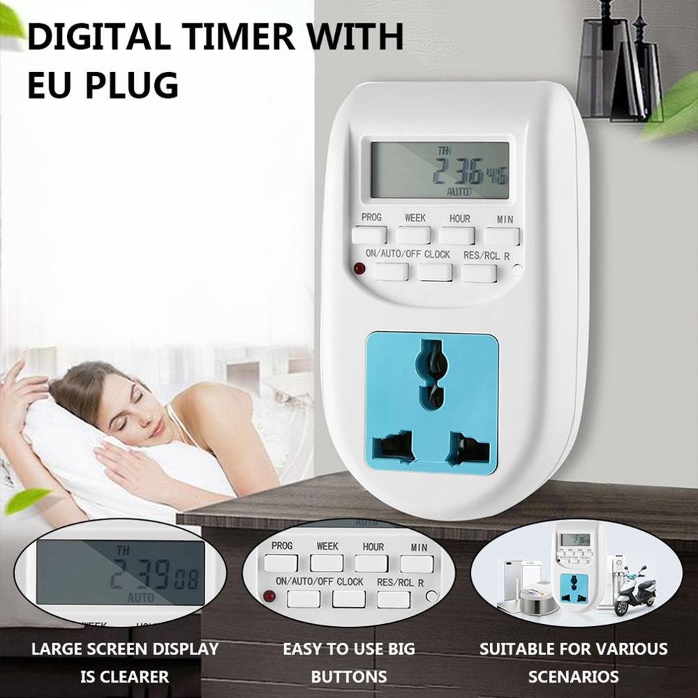 EU Plug Energy Saving Timer Programmable Electronic Timer Socket Digital Timer Household Appliances For Home Devices