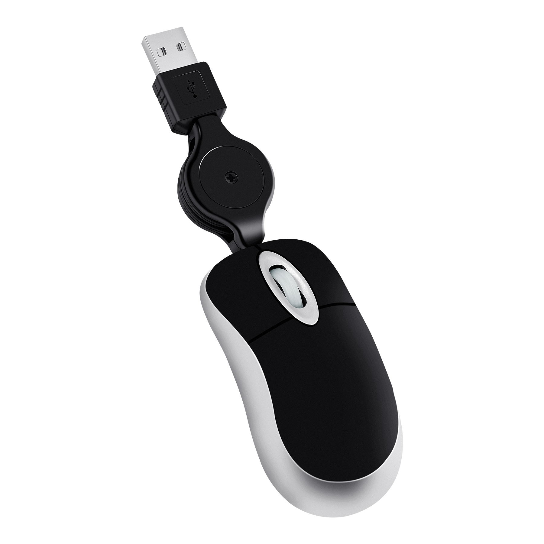 Komputerowa mysz z 3 przyciskami Mini przewodowa mała ręka Wysuwany kabel USB Regulowana skalowalna mysz do gier Office Kids: WHITE
