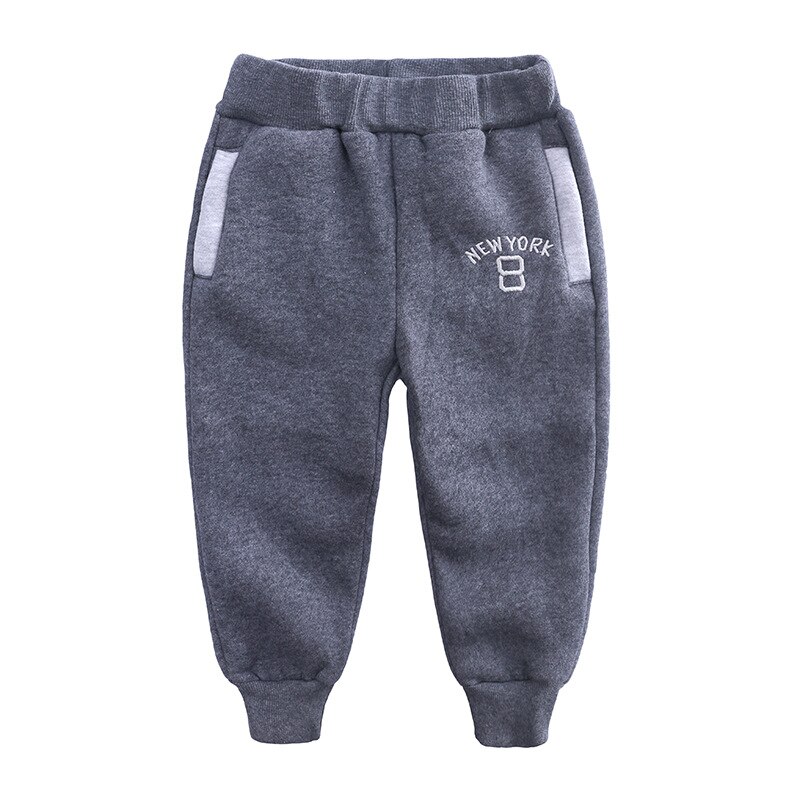 Winter Jungen Hosen für Baby Kinder Kind Sport Harem Hosen Warme Baumwolle Kleidung Anzahl Fleece Jogginghose 1-8 jahre: Gray / 3 to 4 Years