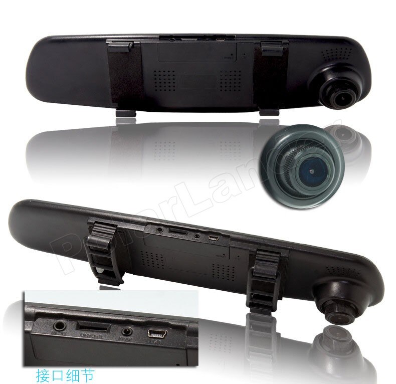 4.3 "DVR rétroviseur Vision nocturne complète double lentille conduite enregistreur vidéo 1080P Dash Cam enregistreur vidéo voiture caméra arrière