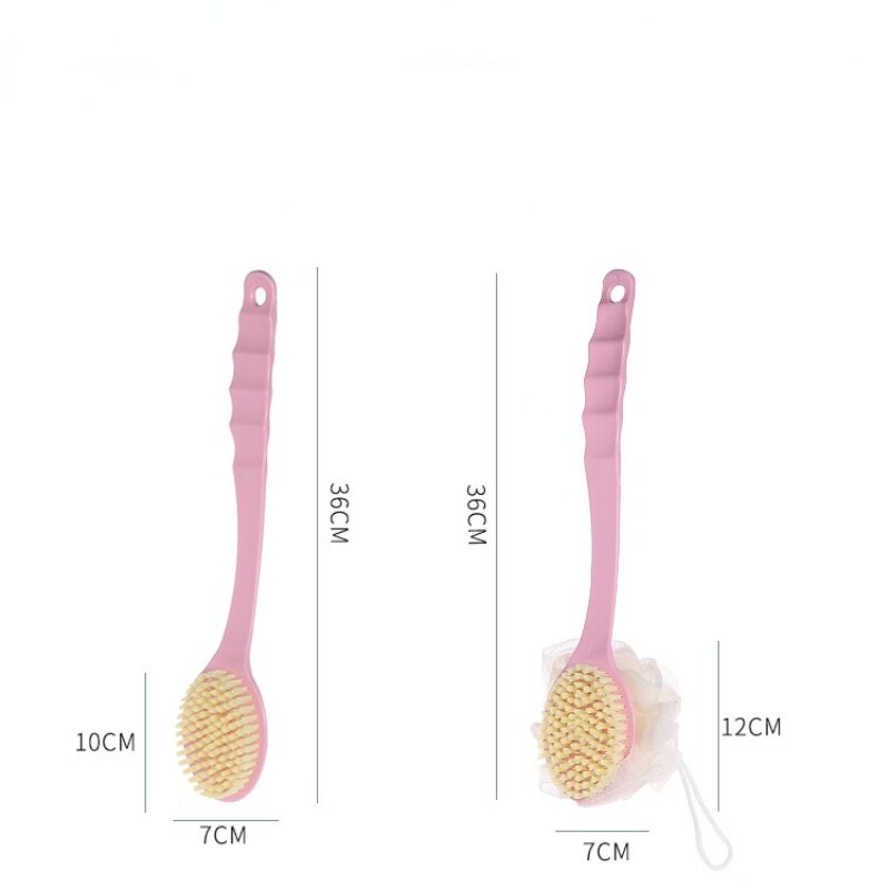 Long-handled Soft Hair Bathing Back Scrubbing Brush Scrubbing Artifact Bath Brush Scrubbing Towel Household Bathroom Supplies