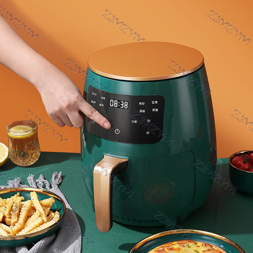 1500W 4.5L Air Fryer Oil free Health Fryer Cooker Home Multifunction Smart Touch LCD Airfryer Pizza Fryer For French Fries 220V