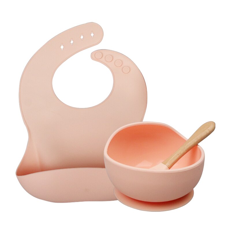 Ensemble de bol étanche et antidérapant pour bébé,1 pièce, produit en silicone et sans BPA, assiette, cuillère, vaisselle, alimentation,: Flesh-colored