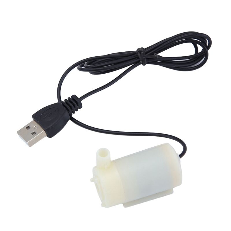 Micro Mini Submersible Water Pump Fish Tanks Aquarium Usb Powered DC 5V 2-3L/min M68E: Horizontal White