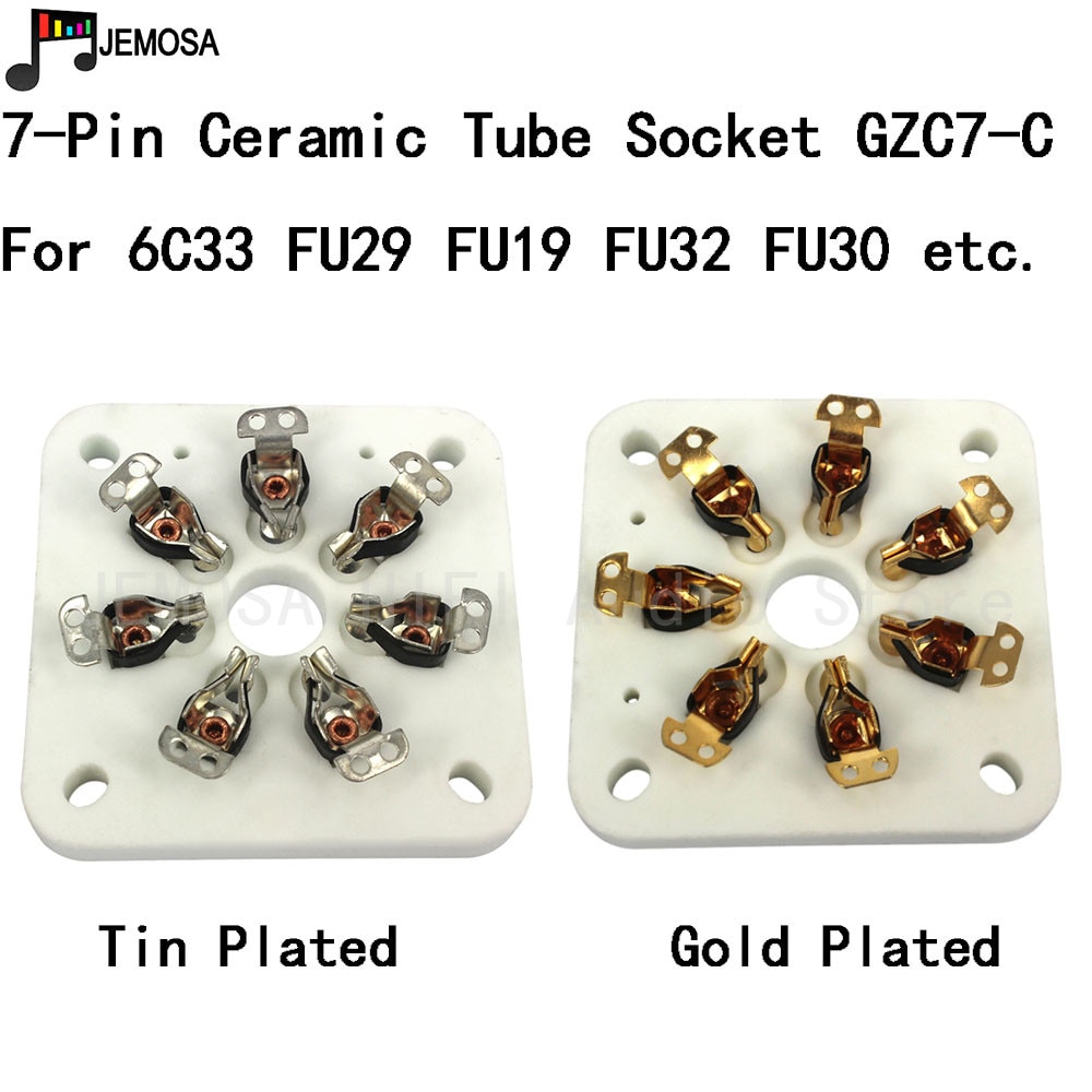 5PCS Ceramic Tube Socket 7Pins Tablet Socket Tube Seat For 6C33 FU19 FU29 FU30 FU32 829B 3C33 Vacuum Tube Amplifer