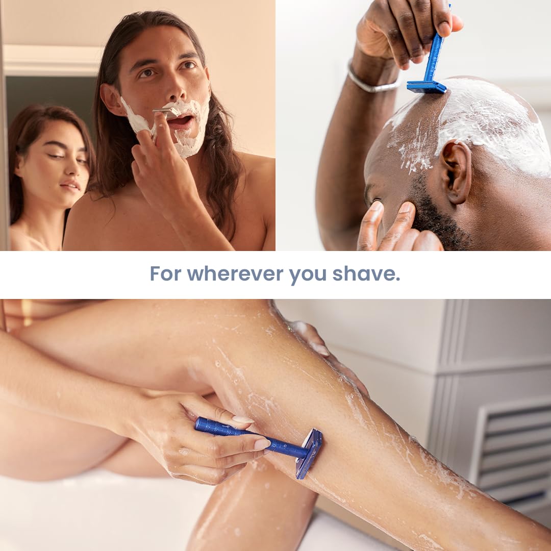 Stainless Steel Double Edge Safety Razor with 5 Spare Blades 30° Angled Precision Reusable Single Blade Razors for Men and Women