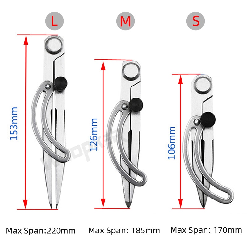 Boussole d'espacement réglable, outil rotatif d'artisanat en cuir, graveur, bricolage, menuisier, dessin de cercle, outils de coupe