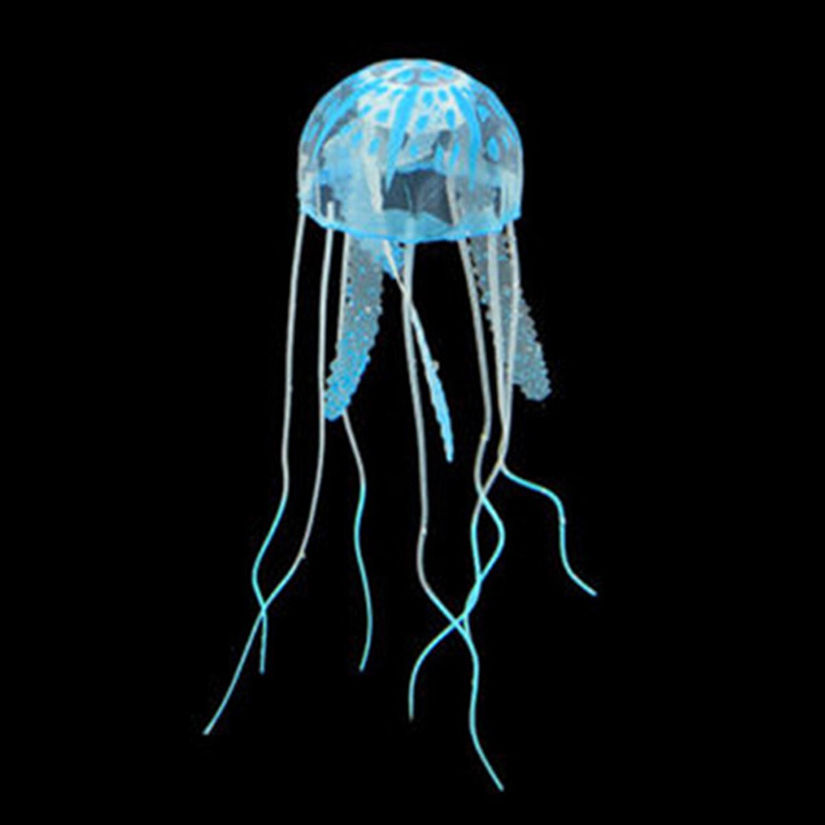 1PC Silicone Simulated Jellyfish Decoration Luminous Artificial Vivid Jellyfish Aquarium Decor Fish Tank Landscaping Ornaments: Blue