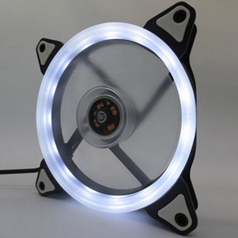 Desktop Computer Case Cooling Fan 12Cm Stille Met Light Emitting Kleurrijke Kleur Veranderende Dubbele Halo Host