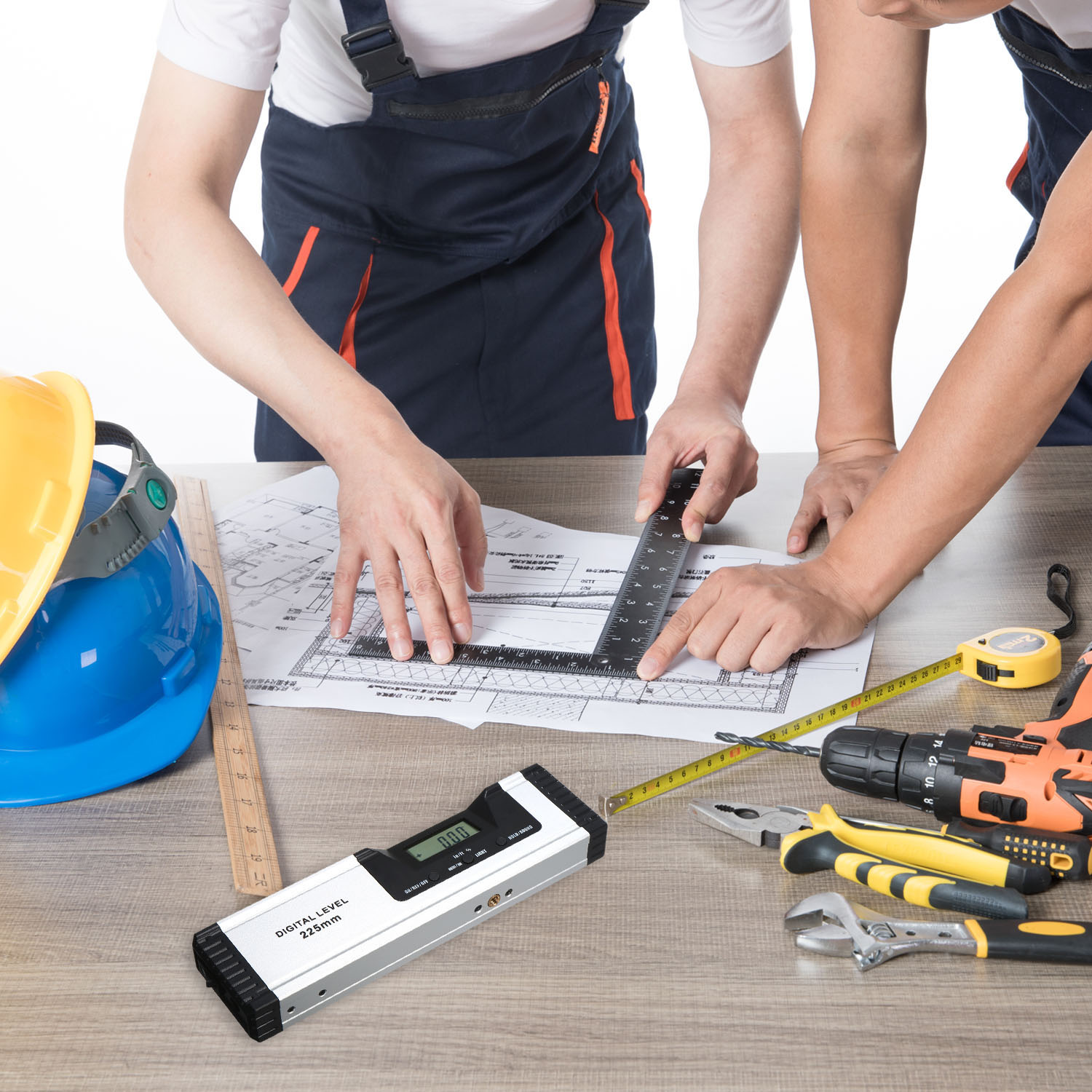 225mm Digital La-ser Measuring Level Angle Meter Angle Finder Measuring Tool for Carpentry / Building / Automobile