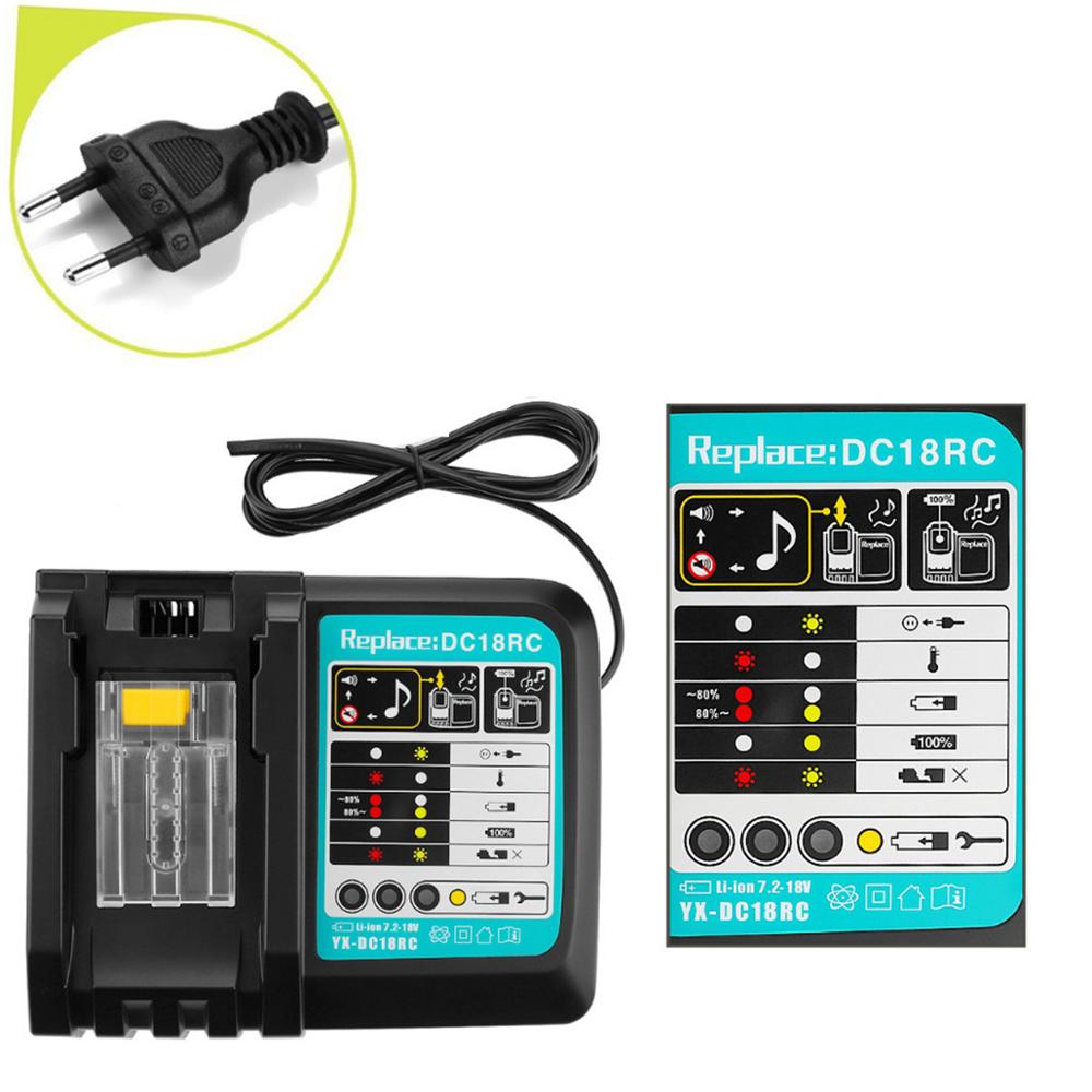 Batterioplader til makita 14.4v 18v batteri  bl1830 bl1430 dc18rc dc18ra eu stik 3a 1a oplader kan vælge