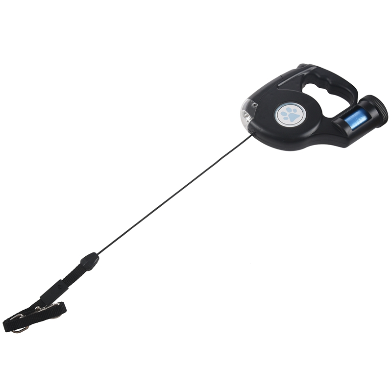 4.5M Led Zaklamp Uitschuifbare Retractable Pet Hondenlijn Lead Met Vuilniszak