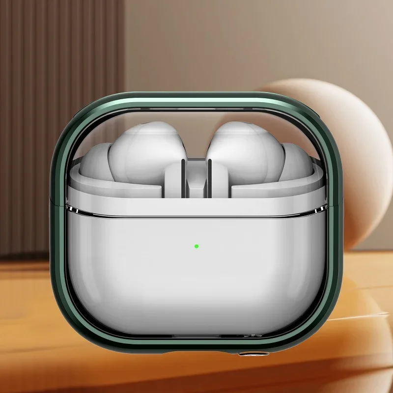 Luxe transparante standaard hoofdtelefoonhoes voor Samsung Galaxy Buds 3 Pro Bluetooth-oordopjes Oplaaddoos Sleutelhanger oortelefoonhoes: 3XS / Olive