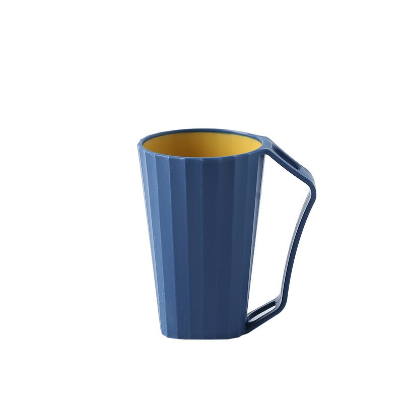 Household Washing Mups With Handle Couple Brushing Cups Children Mouthwash Cup Solid Color Cute Tooth Cylinder Cups: Deep Blue