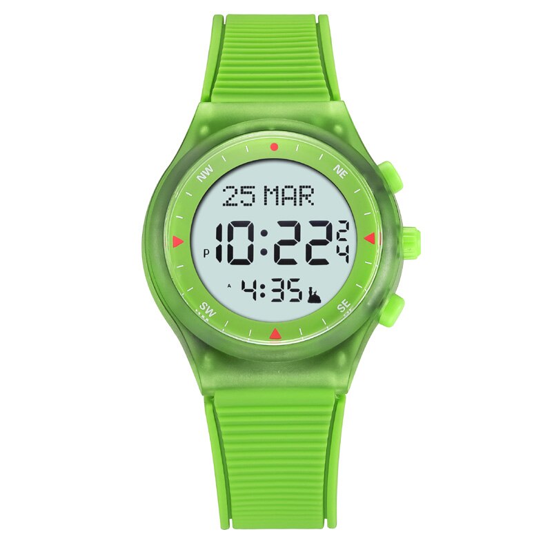 Alfajr Tijd Horloge Voor Islam Gebed Ondersteuning Arabisch Engels Taal Beste Moslim Azan Klok Met Automatische Qiblah Athan Alarm: green