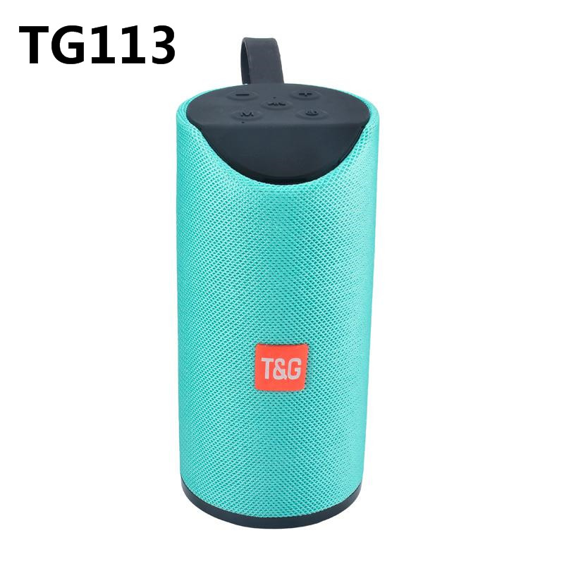 TG113 Portable Bluetooth Speaker Wireless Column 3D Stereo Bass Waterproof Speakers Outdoor Subwoofer Loudspeaker FM AUX USB TF: TG113 Green