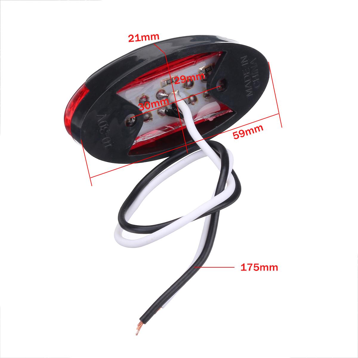 10pcs 12V 24V LED Car Truck Side Marker Light Blinker External Light Signal Lamp Indicator for Lorry Bus Van Caravan White