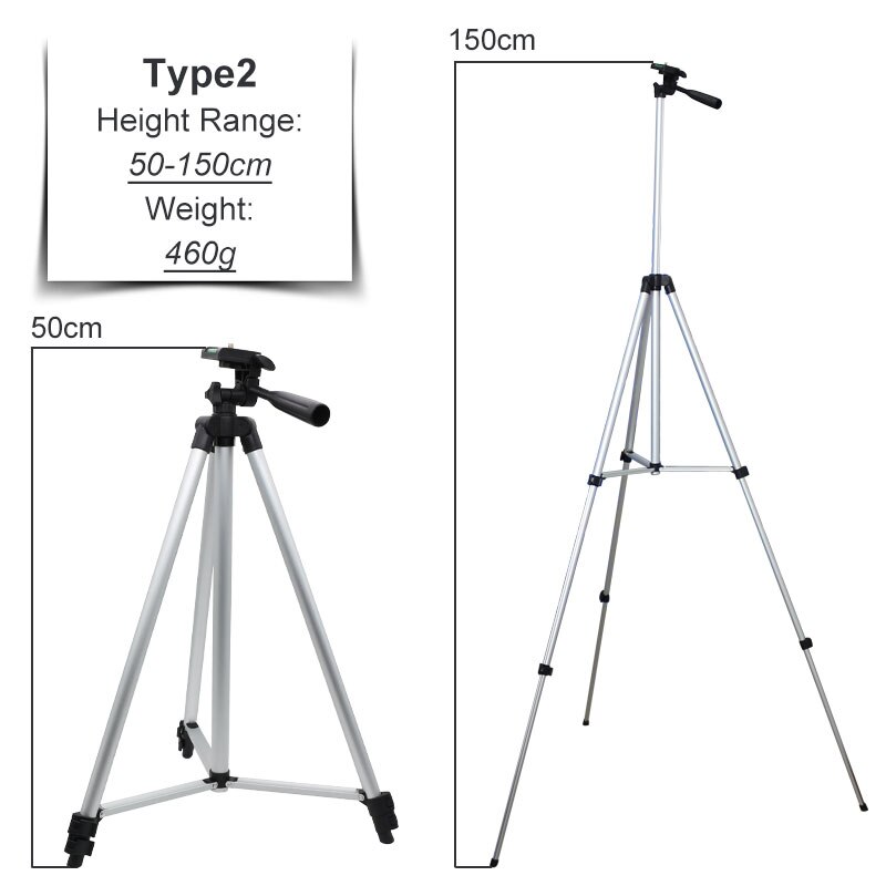 Foldable 102cm 150cm Aluminum Alloy Floor Tripod Telescope Camera Tripod Adjusted Mobile Phone Bracket Live Stand 1/4" Mounting
