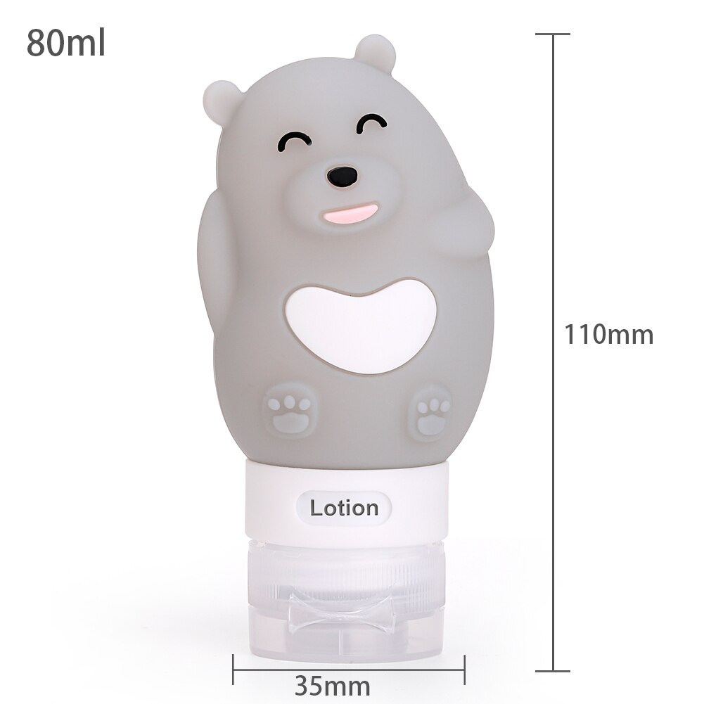 Flacon Portable réutilisable en Silicone 60/80/90/100 ML | Flacons vides de voyage, Gel de shampooing, sous-bouteille, Tube à presser: 05