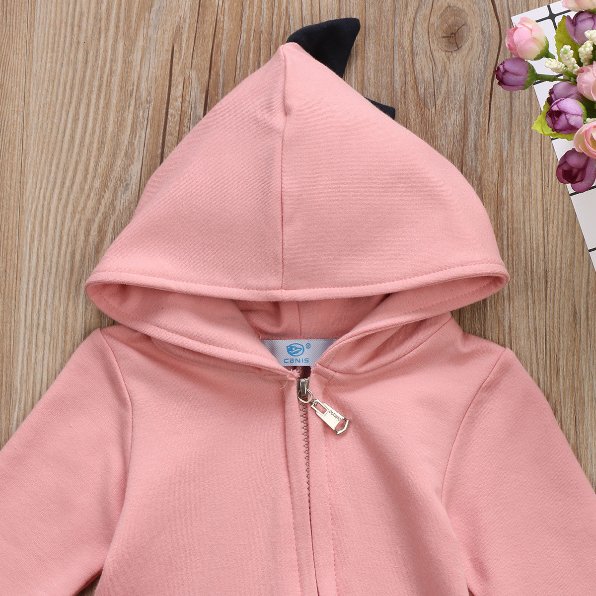baby gutt pike 3d dinosaur drakt fast rosa grå romper varm vår høst bomull romper playsuit klær