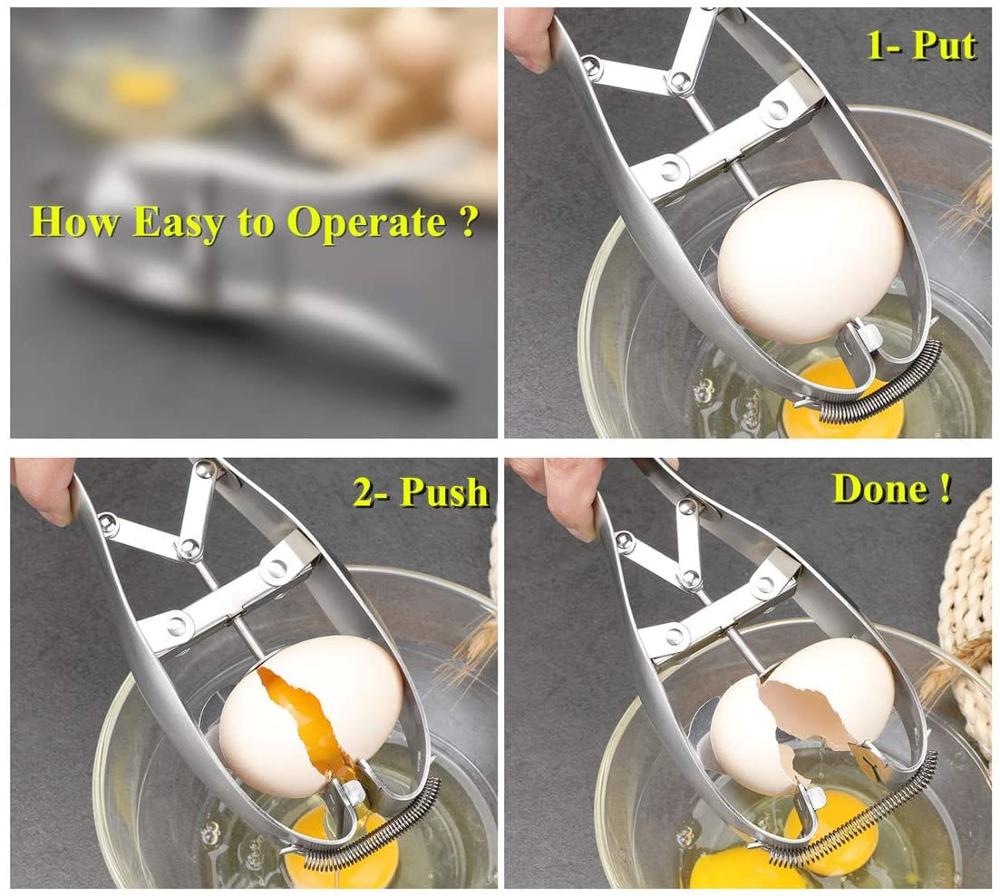 Egg Opener Eggshell Cracker Cutter, Stainless Steel Egg Separator Kitchen tool