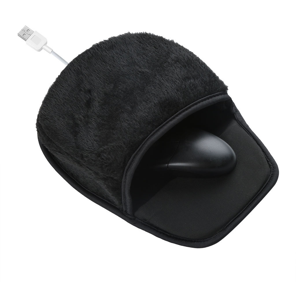 USB-beheiztes Mauspad, Handwärmer, Plüsch, beheizt, um große Räume warm zu halten, funktioniert mit allen PC-Mäusen für den Winter, Büro, Heimcomputer: WHITE