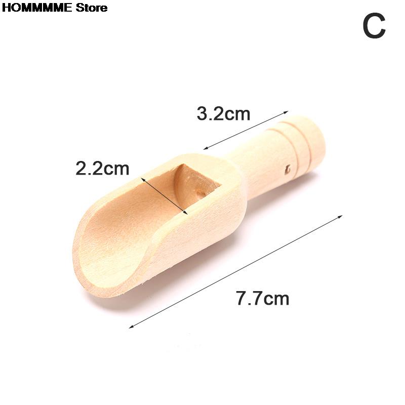1pc mini træskeer badesaltske slikmel skeer køkkenredskaber 3 stile: C