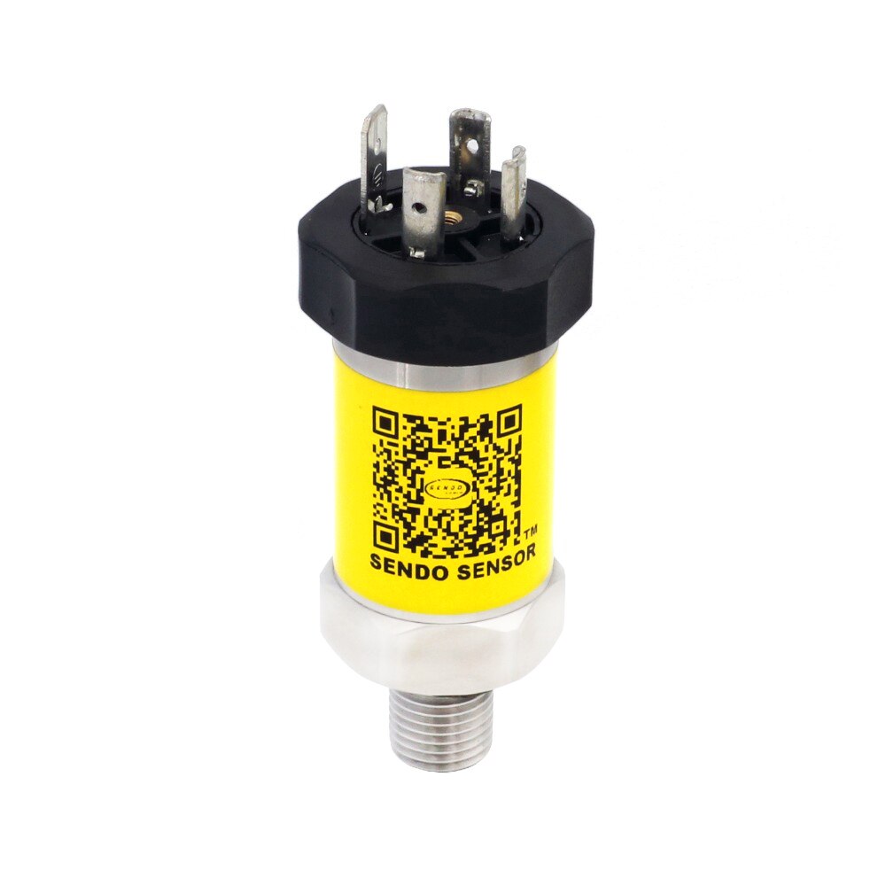 0 to 10 V transmitter sensor pressure, DC 12 24 V, 0 1 bar liquid gas transducer, thread 1 4 NPT, stainless steel 316L diaphragm