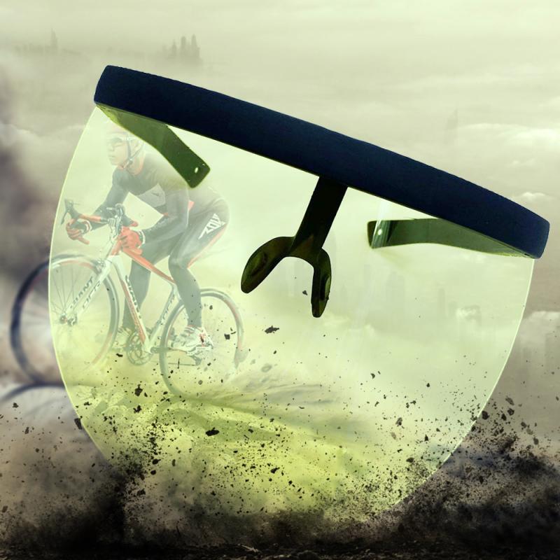 Oversized Exaggerated Visor Wrap Shield Large Mirror Sun Glasses Camping Half Face Shield Guard Protector Face Mask Goggles
