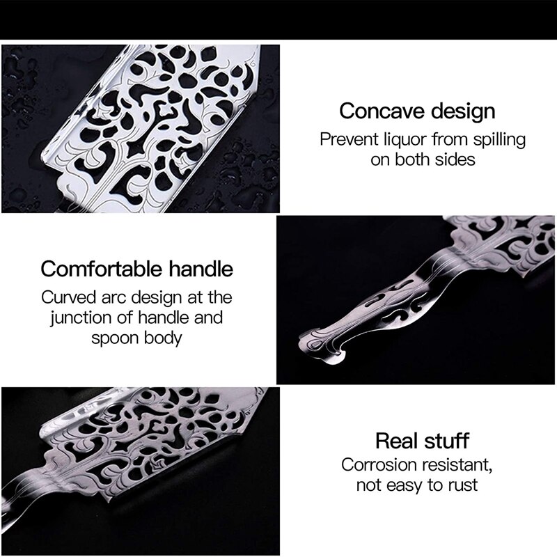 2 kawałki absyntu łyżki, absynt ze stali nierdzewnej koktajle łyżka zestaw robić robienia gotyk absynt fontanna łyżka kroplownik