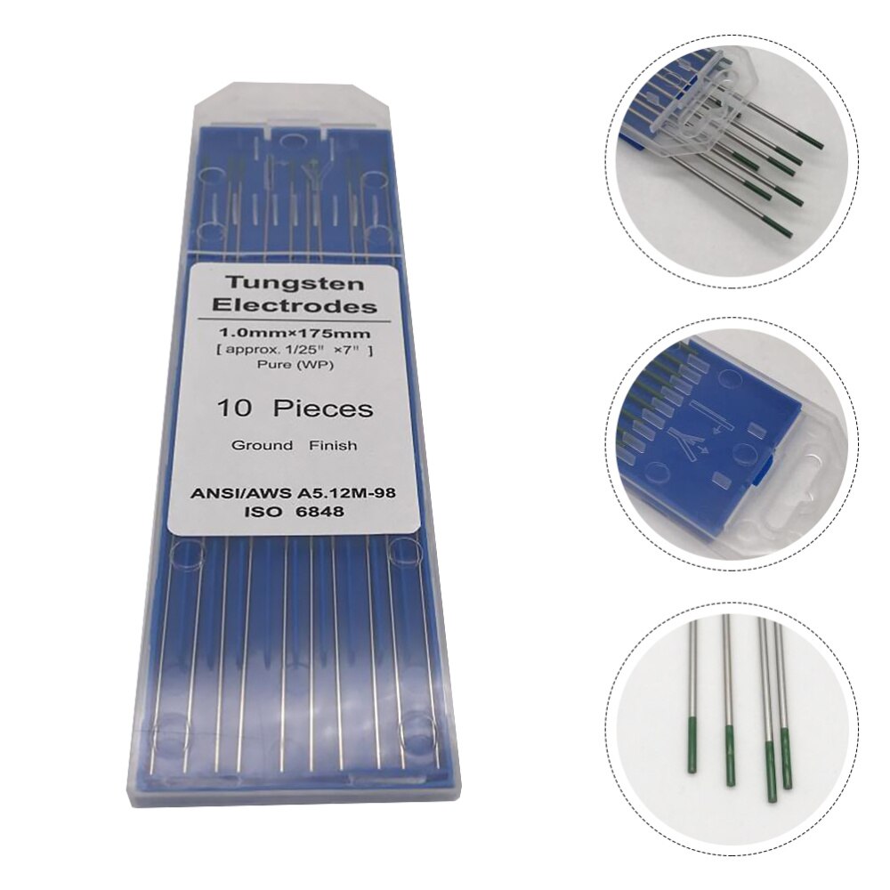 1 Pack Pure Tungsten Electrodes WP Durable Ground Finish Tungsten Electrode Welding Electrode for Arc Welding TIG: Silver 3