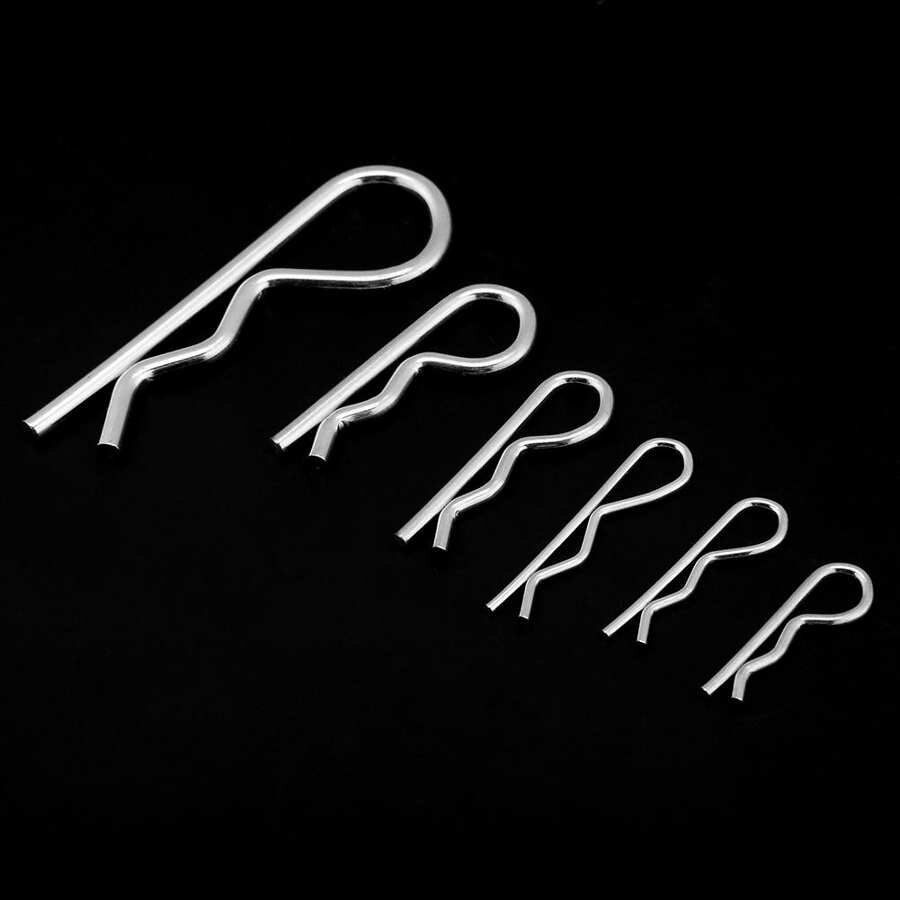 150pc R Cotter Pin Assortment Fastener Set 6 Different Sizes with Plastic Box zg