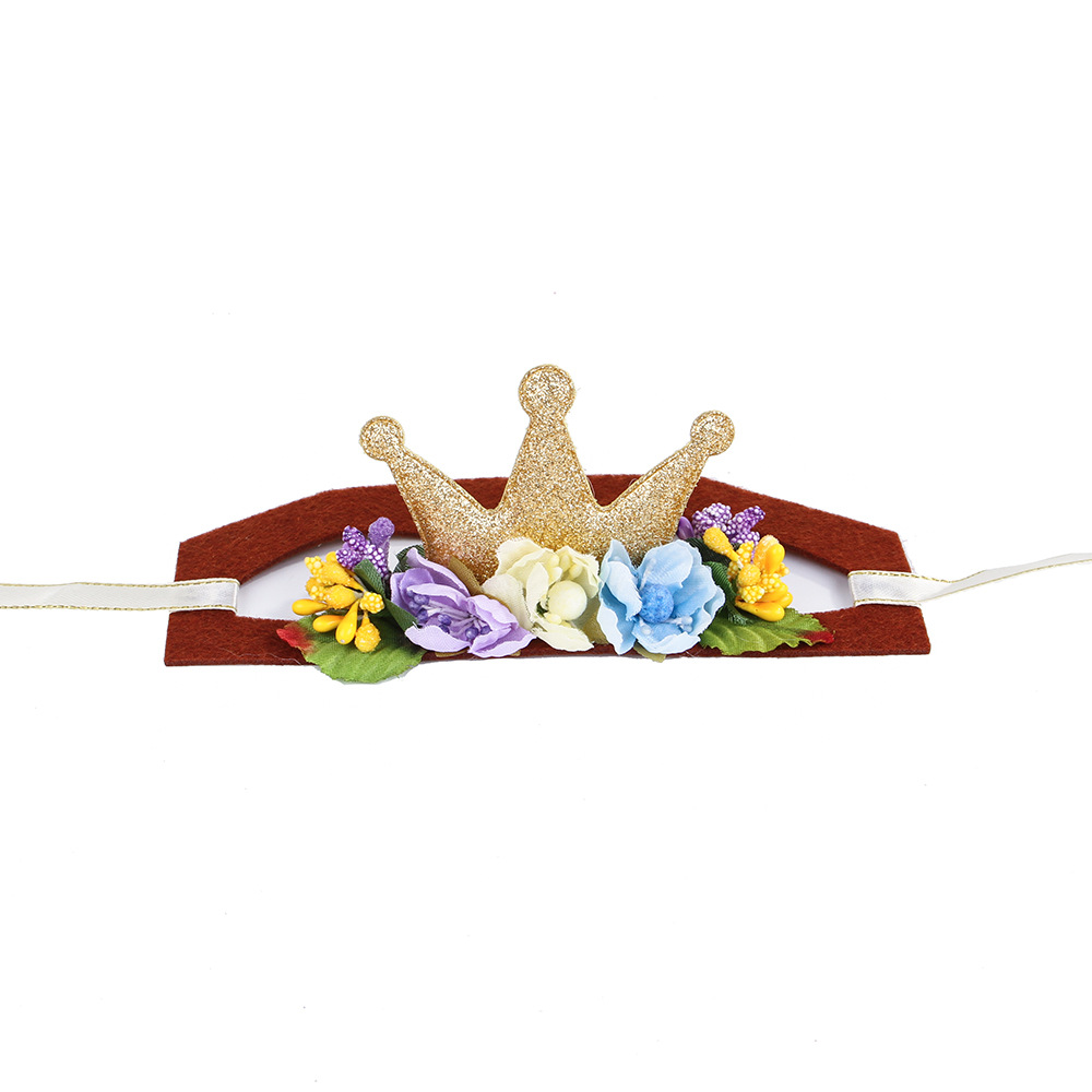 Robes pour animaux domestiques, couvre-chef pour noël et Halloween, Santa, accessoires de cosplay pour chiens et chats: Gold Crown / 16.5X6.5CM