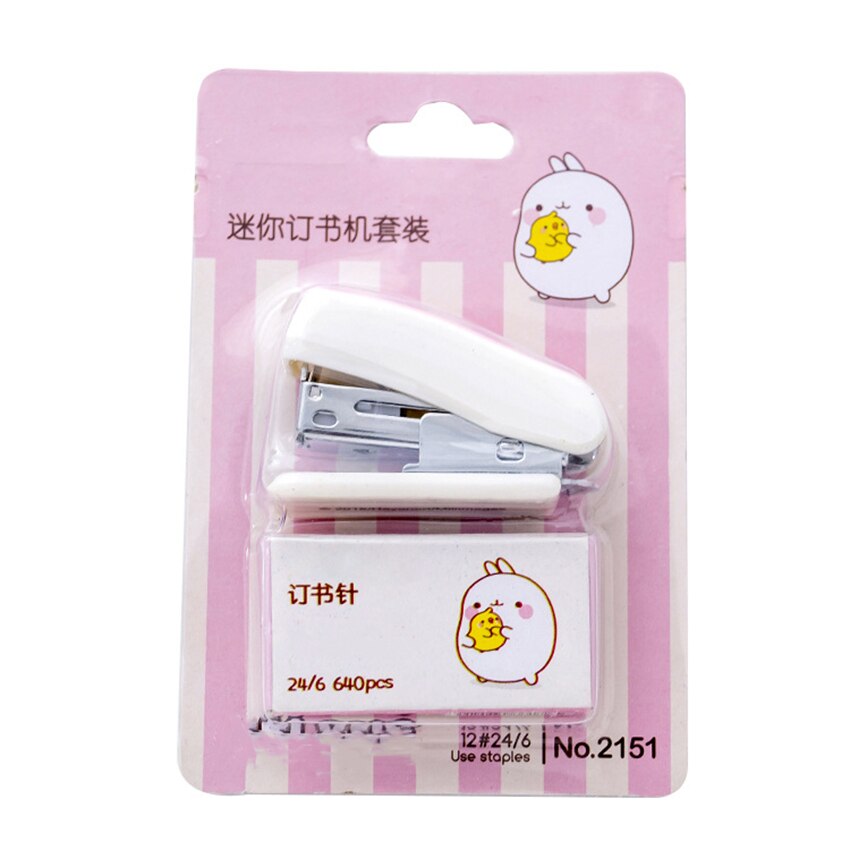 1 Set Mini Stapler with 640 Staples, Desk Stapler, 15-25 Pages Capacity, Built-in Staple Remover, Spring Effort Saving Stapler