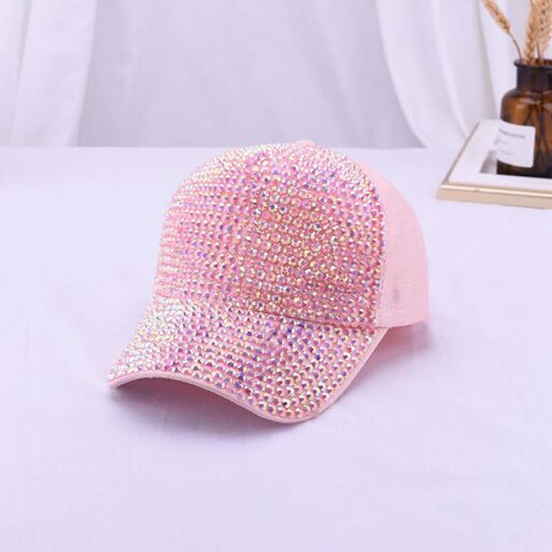 XEONGKVI-casquette de Baseball | Éblouissement coréen, couleur du travail manuel, tarière, casquette de Baseball, printemps automne, Snapback, chapeaux en maille de coton pour femmes: Rose