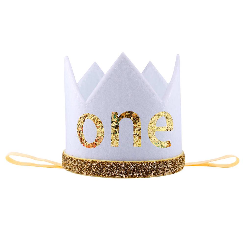 Priness Crown Number 1st 2 3Year Old Party Hat Glitter Birthday Headband Boy Blue Silver First Birthday Hat Girl Gold Pink: Silver