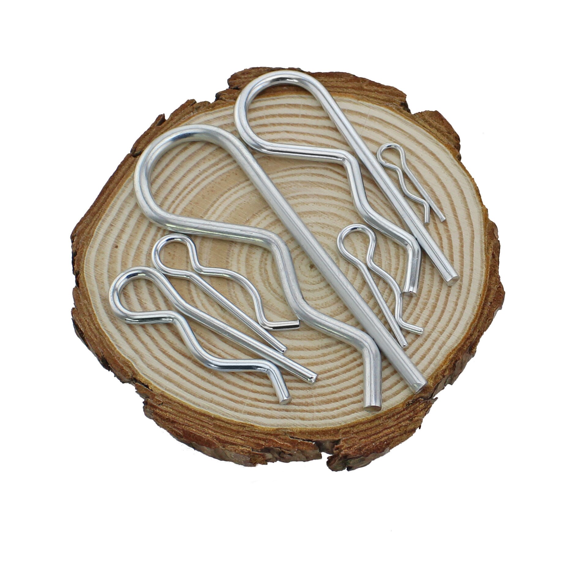 White zinc B-type cotter pin wave pin R-shaped clamp pin hairpin pin m1.2-m3.5 50PCS