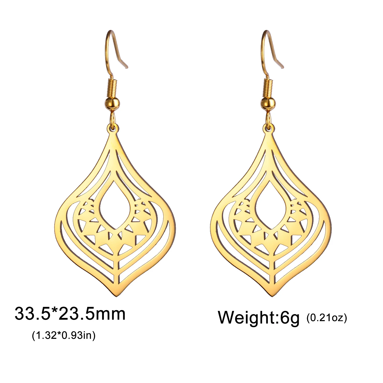 Cazador Orecchini pendenti in filigrana bohéaspetto Orecchini pendenti etnici con fiori in acciaio inossidabile per gioielli da donna Regalo di san Valentino tutto'ingrosso: Vino rosso