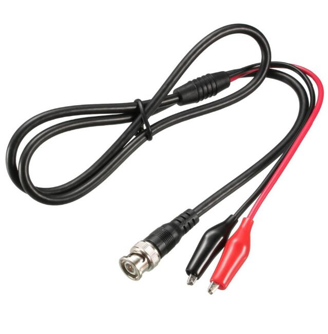 Sonda de prueba de osciloscopio, Cable de plomo BNC, enchufe macho Q9 a Cable de prueba de Clip Dual, 1 metro de longitud para DSO138 DSO150: BNC to clip