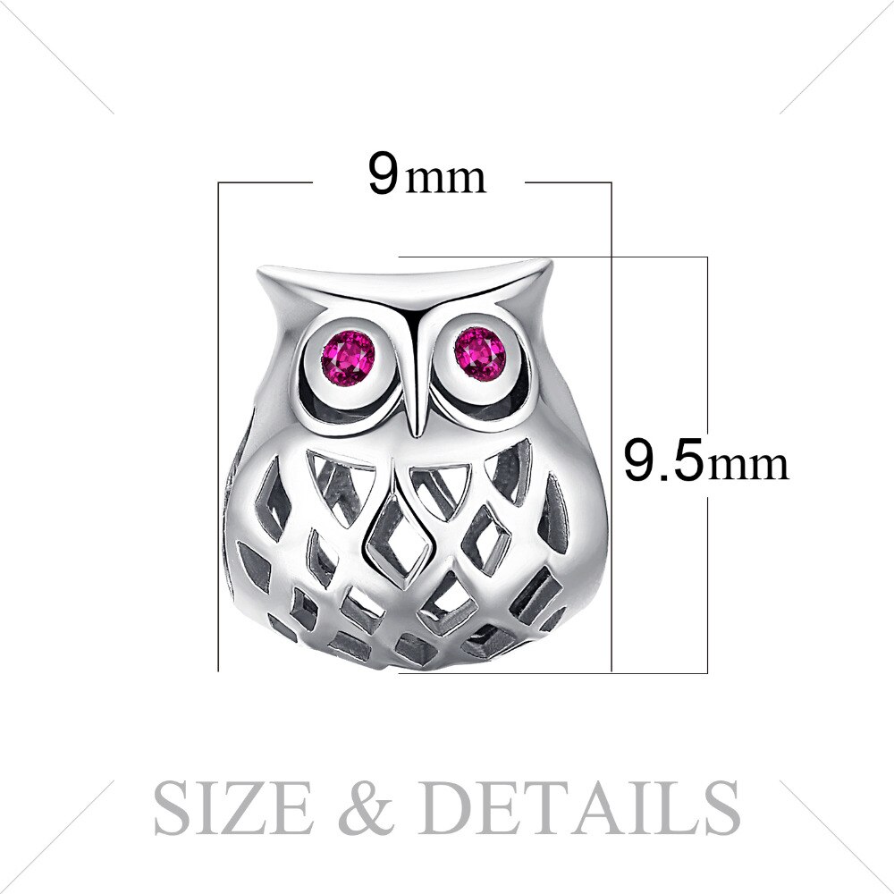 JewelryPalace 925 Sterling Silver Hollow Owl Beads Charms Silver 925 Original Fit Bracelet Silver 925 original Jewelry Making