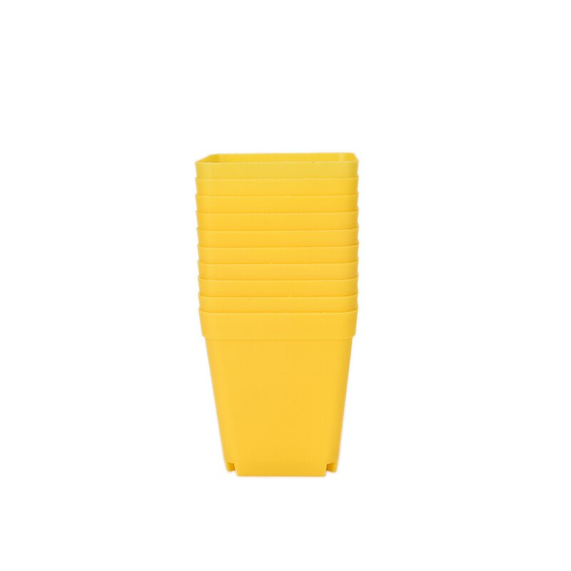 Jardinière plastique multicolore 10 pièces | Pot carré de plantes en plastique, Pot de fleur, de jardin, décor de maison: Yellow