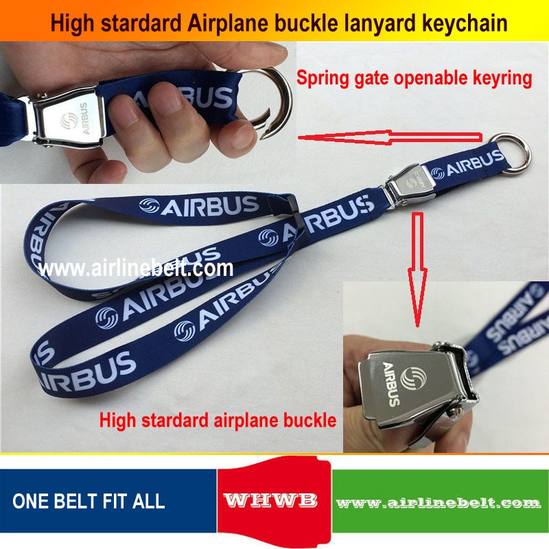 Porte-clés Airbus Boeing, corde de boucle d'avion, pour pilote, clip à fermoir à ressort, pour équipage porte-carte d'identité