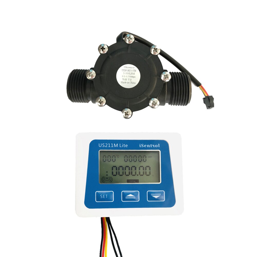 US211M Lite Digital Flow Meter G1" USN-HS10TB 1-100L/min 5V Flow Reader Compatible Hall Effect Water Flow Sensorn Saier Dijiang