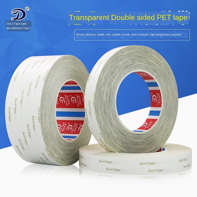 Ruban adhésif Transparent Double face en PET pour peinture diamant, sans piste, résistant aux hautes températures, Ultra-mince, électronique
