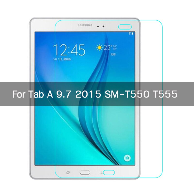 Protector de pantalla de vidrio templado para Samsung Galaxy Tab A 10,1 de T510 10,5 T590 T580 8,0 T290 P200 7,0 T285 9,7 T550: Tab A 9.7 2015 T550