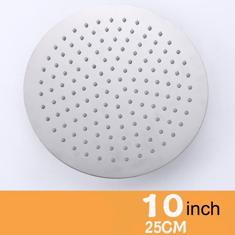 Top Douchekop Rainfull Waterbesparende Vierkante Ronde Ultra-Dunne Rvs Bad Tops Douche Voor Bathroon 6 "8" 10 "12Inch: 10 inch Shower Head